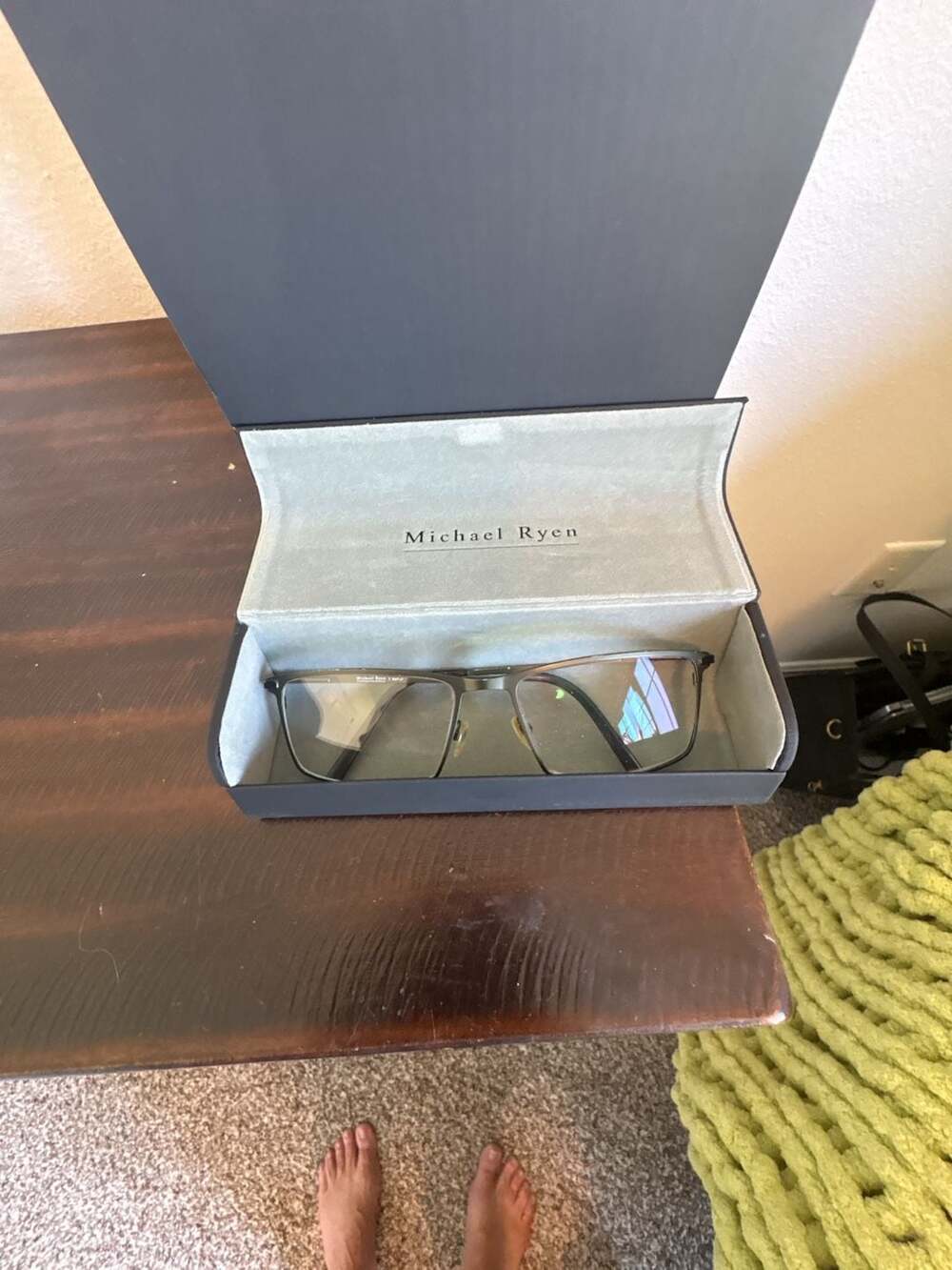 Michael Ryen Metal Rectangular Prescription Eyeglasses Frames with Case